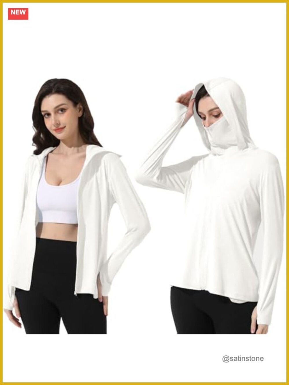 UPF 50+ Women's Sun Protection Jacket Lightweight SPF Athletic Track Jacket